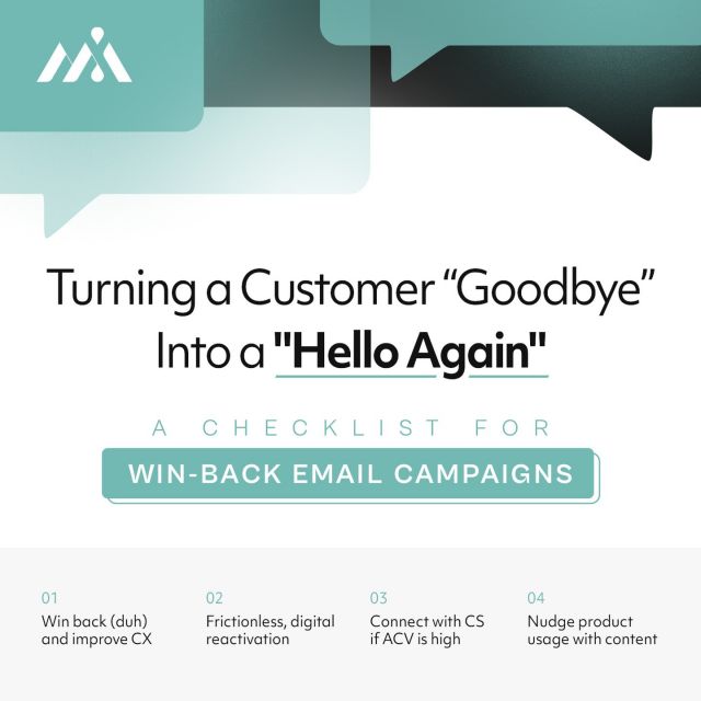 Sure, customer churn is inevitable. That's why a well-crafted win-back email campaign is essential to re-engaging with those who have previously utilized your products or services. Every offramp on your customer journey is an opportunity for another onramp—reach out to us today to learn more!

#customersuccess #churn #winback