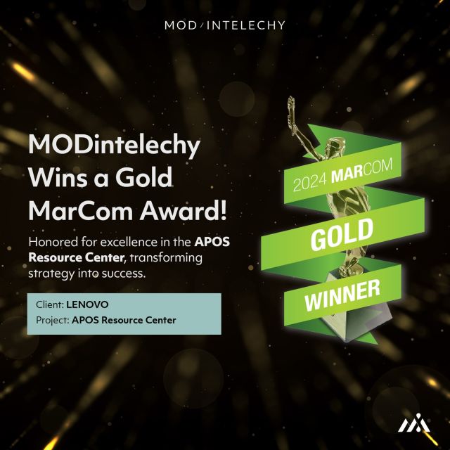 Congratulations to our client, Lenovo, for winning the Gold Award from the 2024 MarCom Awards in the category of B2B Website – Professional Services. 🎉

The Lenovo APOS Resource Center was built for the Channel Community—empowering Channel Partners of all types with the tips and insights needed to easily activate opportunities and tap into an untapped revenue stream. 

Designed and developed by MODintelechy in close partnership with the Lenovo APOS team, the Lenovo APOS Resource Center transforms hundreds of static assets into a single best-in-class digital web experience. 

Thank you to Glen Edington, Hayden Mugford, and Cindy Terowsky (and their teams) for their continued leadership on this award-winning work.

We could not do it without our stellar internal team. Thank you so much for propelling us and our partners forward 🚀 

The MarCom Awards honor excellence in marketing and communication and are administered by the Association of Marketing and Communication Professionals (AMCP). MarCom has evolved into one of the largest, most-respected creative competitions in the world. Each year about 6,500 print and digital entries are submitted from dozens of countries. 

#marketing #marketingaward #webdevelopment #marcom #customergrowth #b2b #awards